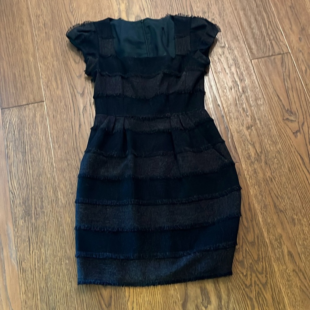 Nanette Lepore Black‎ Fringe-Striped Mini Dress